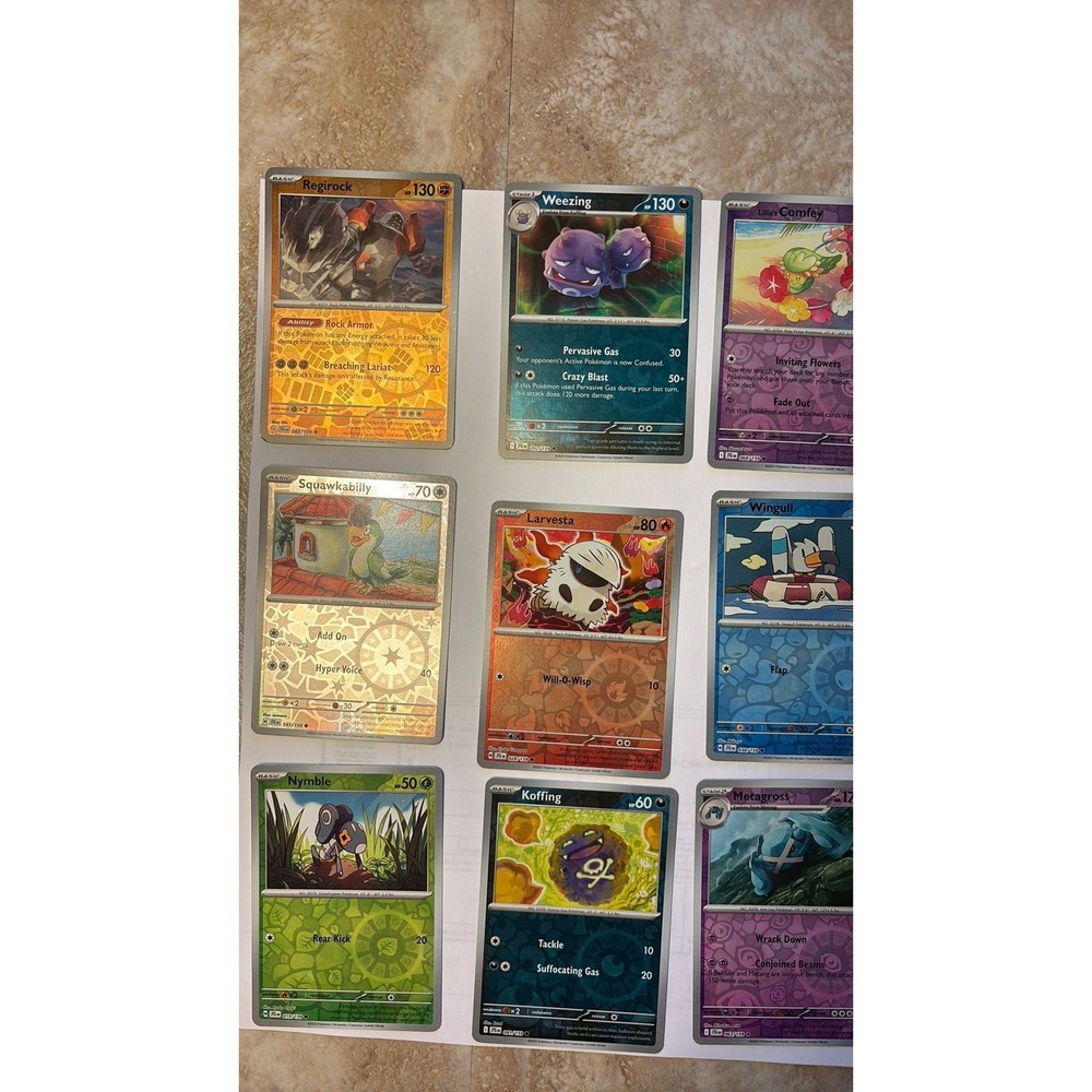 Pokemon Scarlet & Violet Obsidian Flames 9 Card Reverse Holo Metagross Weezing